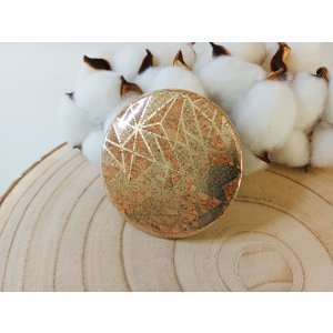 Miroir Liège - tons naturels - Liège avec dessins géométriques dorés