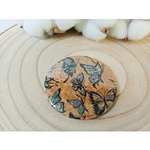 Miroir Liège - motifs colorés - Liège papillons gris