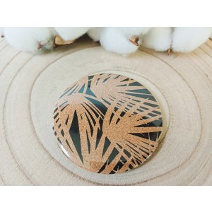 Miroir Liège - motifs colorés - Liège feuilles noires