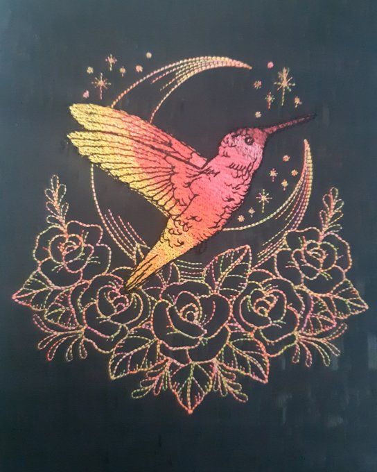 Protège carnet A5 - colibri jaune & rose
