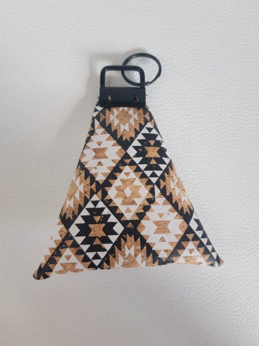 Porte-monnaie / porte-clés en liège blanc/beige/noir