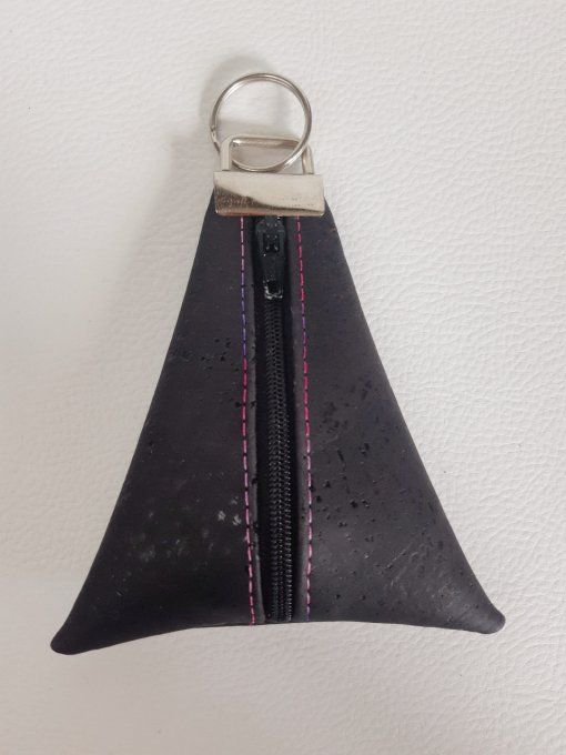 Porte-monnaie / porte-clés en liège noir
