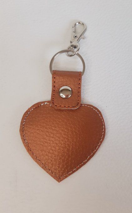 Porte-clé Coeur appliqué tissu géométrique