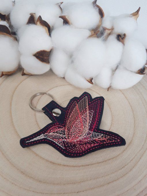 Porte-clé Colibri - rose