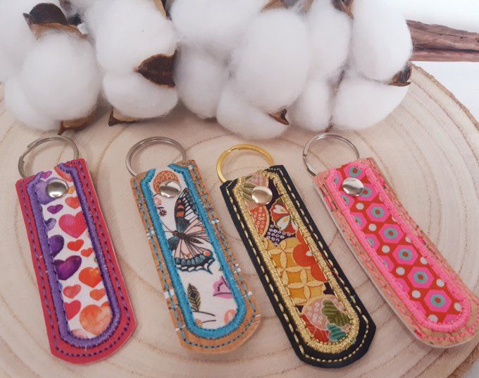 Porte-clé Appliqué en tissu papillon
