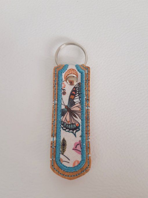 Porte-clé Appliqué en tissu papillon