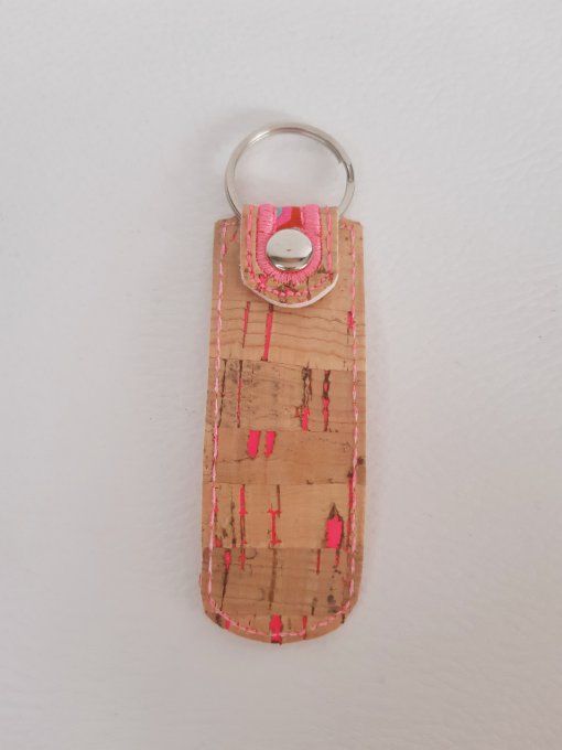 Porte-clé Appliqué en tissu - géométrique rose