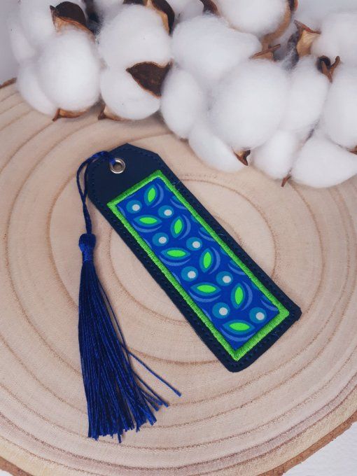 Marque-page avec appliqué - bleu