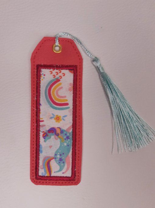 Marque-page avec appliqué - licorne