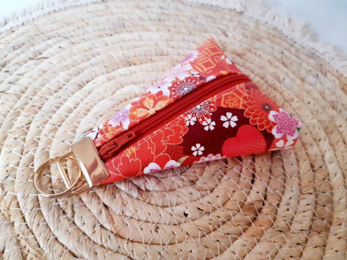 porte-clés et porte monnaie à motif japonais