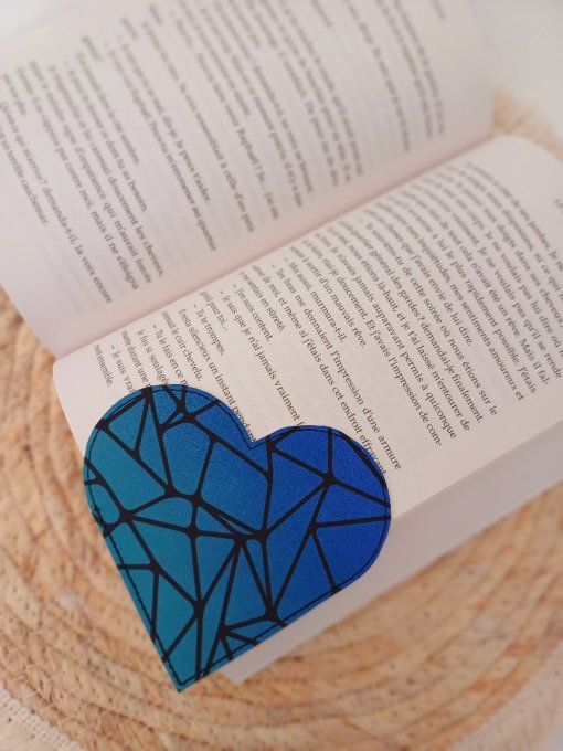 Marque-page Coeur - bleu
