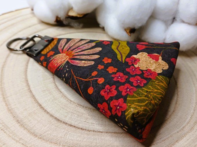 Porte-monnaie / porte-clés - liège floral
