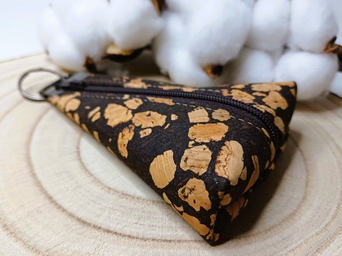 Porte-monnaie / porte-clés - liège café