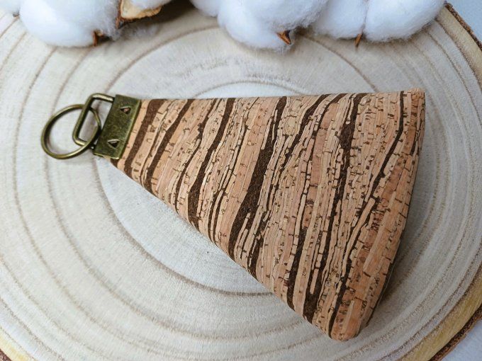 Porte-monnaie / porte-clés - liège rayure