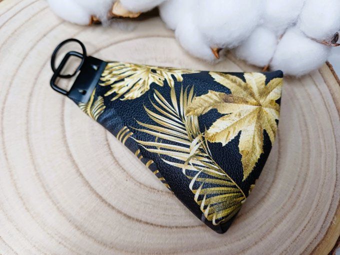 Porte-monnaie / porte-clés - motif noir et or