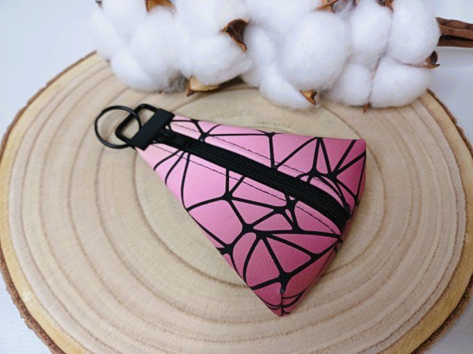 Porte-monnaie / porte-clés - géométrique rose