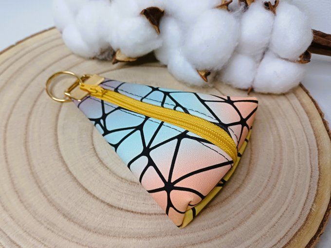 Porte-monnaie / porte-clés - géométrique pastel