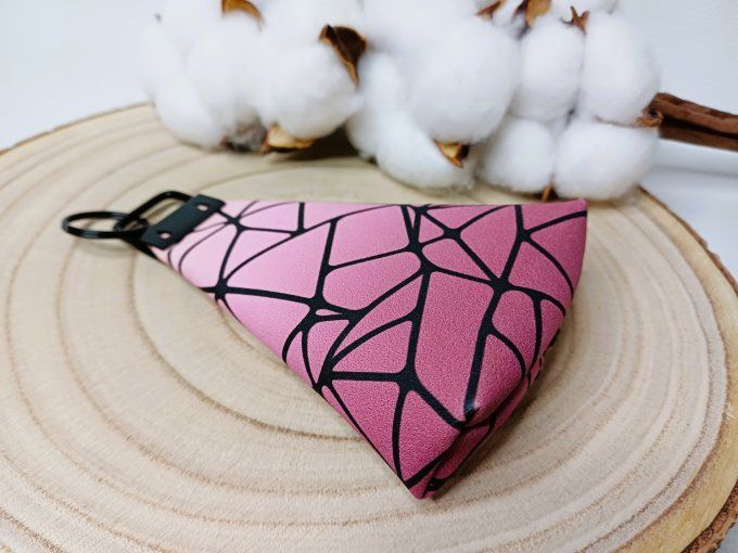 Porte-monnaie / porte-clés - géométrique rose