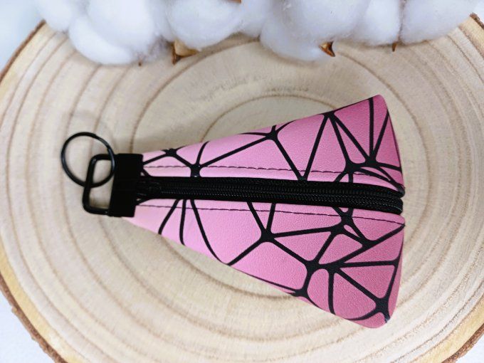 Porte-monnaie / porte-clés - géométrique rose