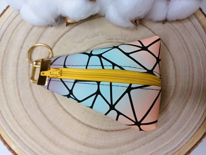 Porte-monnaie / porte-clés - géométrique pastel