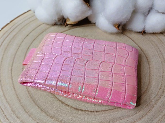 Porte-monnaie - croco rose