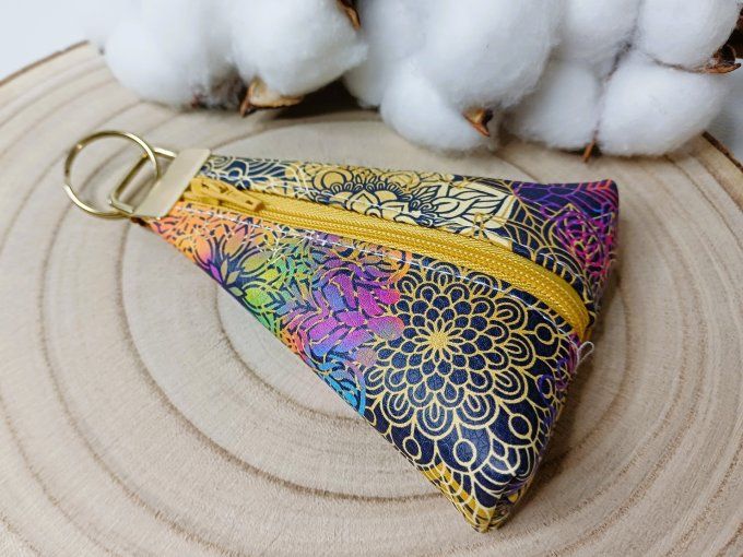 Porte-monnaie / porte-clés - mandala noir