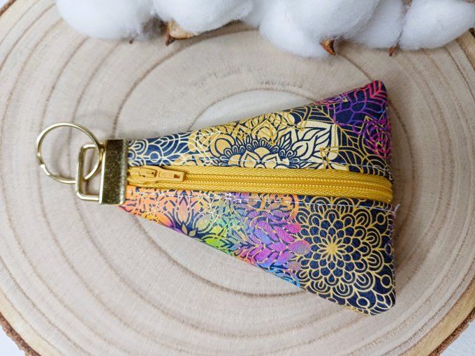 Porte-monnaie / porte-clés - mandala noir