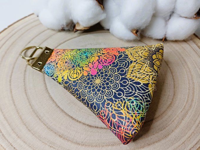 Porte-monnaie / porte-clés - mandala noir