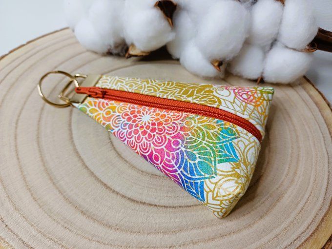 Porte-monnaie / porte-clés - mandala blanc