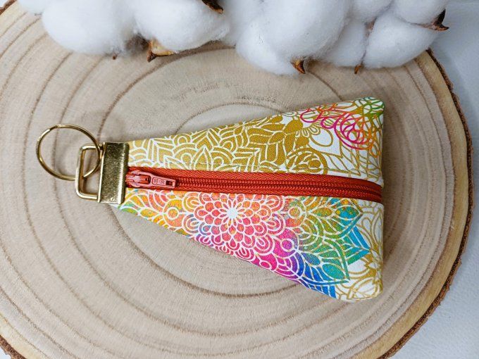 Porte-monnaie / porte-clés - mandala blanc