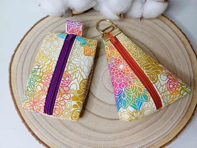 Porte-monnaie / porte-clés - mandala blanc