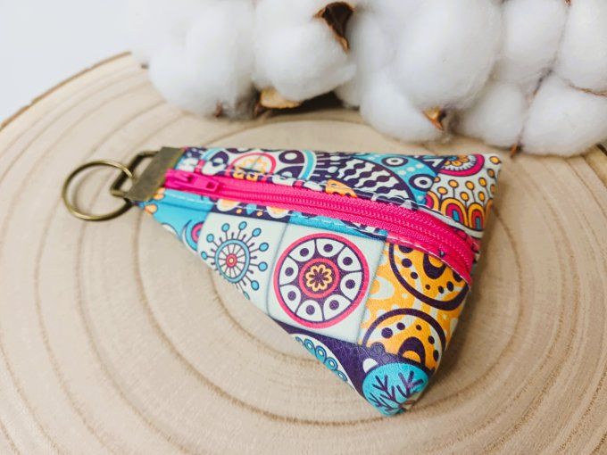 Porte-monnaie / porte-clés - carrés colorés