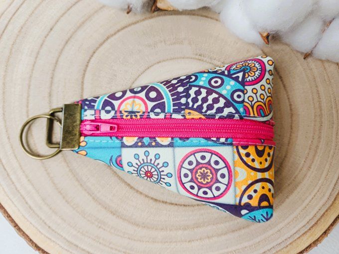 Porte-monnaie / porte-clés - carrés colorés