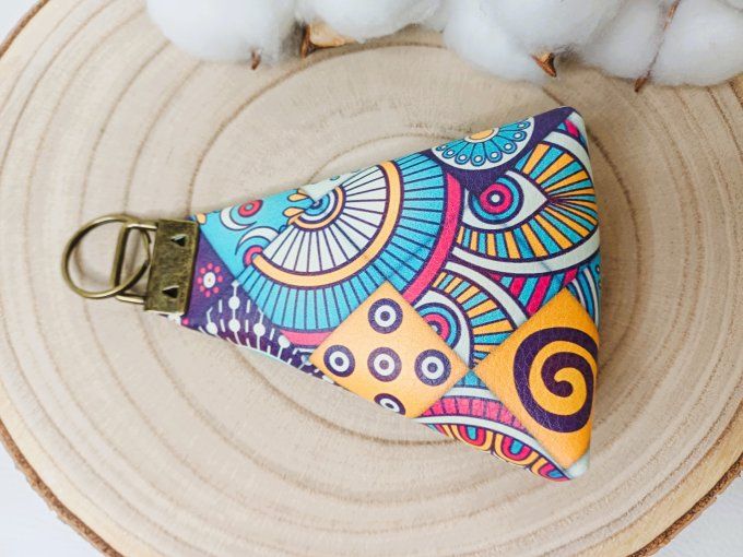 Porte-monnaie / porte-clés - carrés colorés