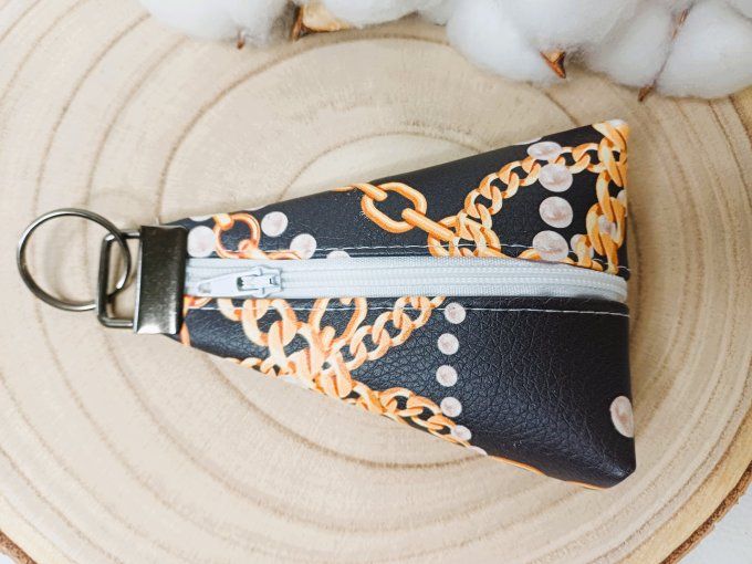 Porte-monnaie / porte-clés - perles & or