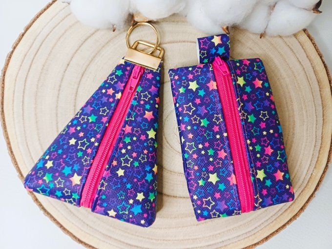 Porte-monnaie / porte-clés - petites étoiles