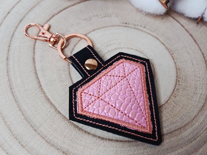 Porte-clé Diamant - rose