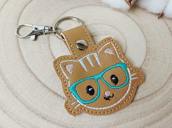 Porte-clé Chat à lunettes