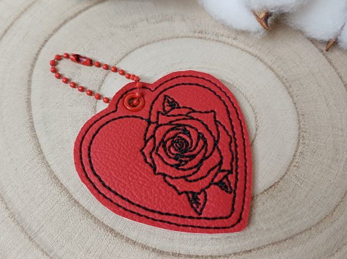 Déco de sac - Rose coeur