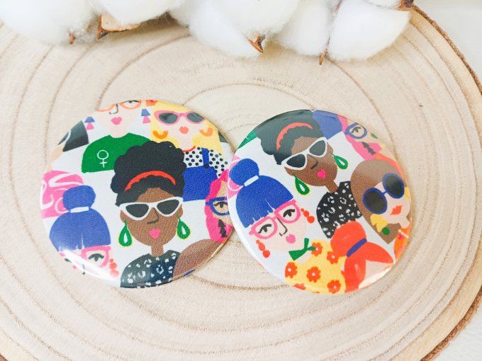 Miroir motif "femmes du monde"