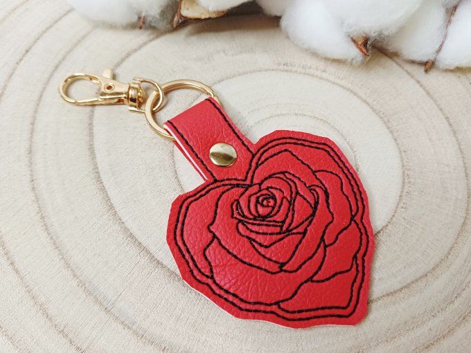Porte-clé Rose coeur