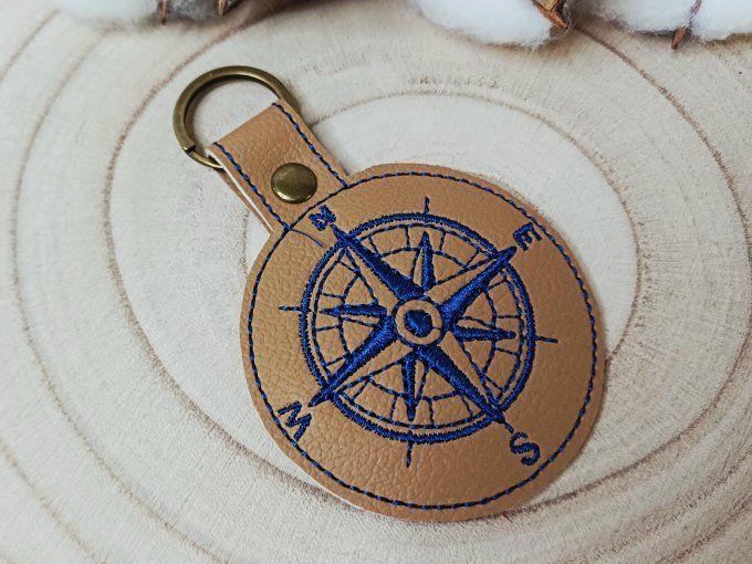 Porte-clé Boussole en simili cuir