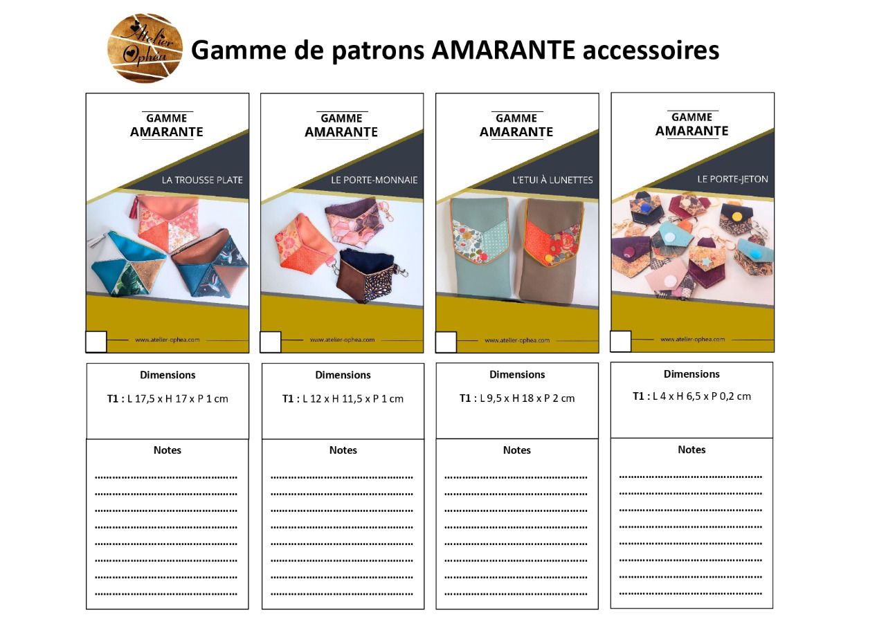 Fiche Gamme AMARANTE - les accessoires