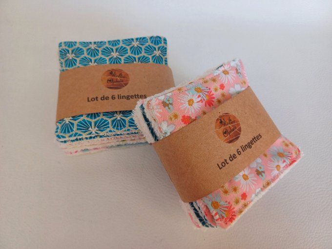 Panier en tissu et ses 12 lingettes lavables