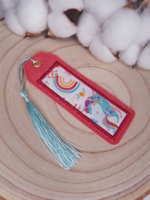 Marque-page avec appliqué - licorne