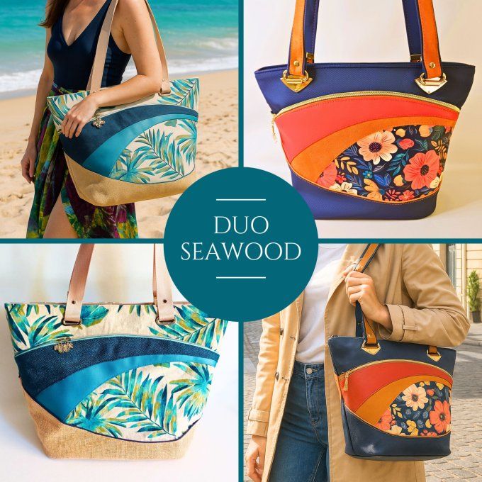 Pack DUO SEAWOOD - le cabas de plage et le cabas de ville