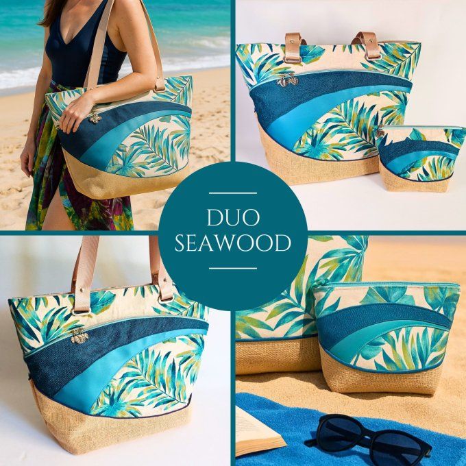 Le pack DUO SEAWOOD - le cabas de plage et la petite trousse