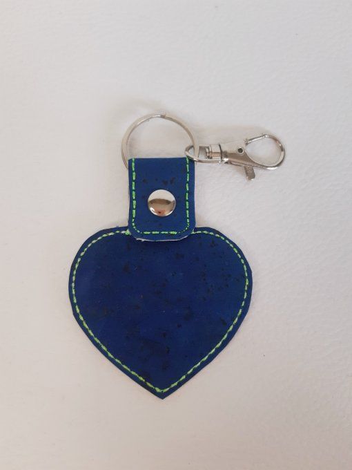 Porte-clé Coeur appliqué liège Inséparables