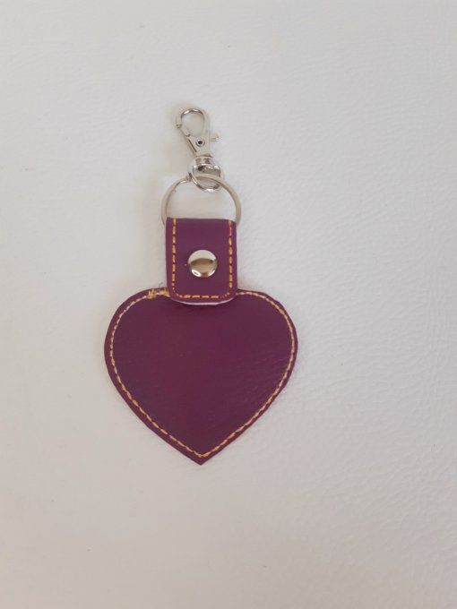 Porte-clé Coeur appliqué tissu coeurs multicolore