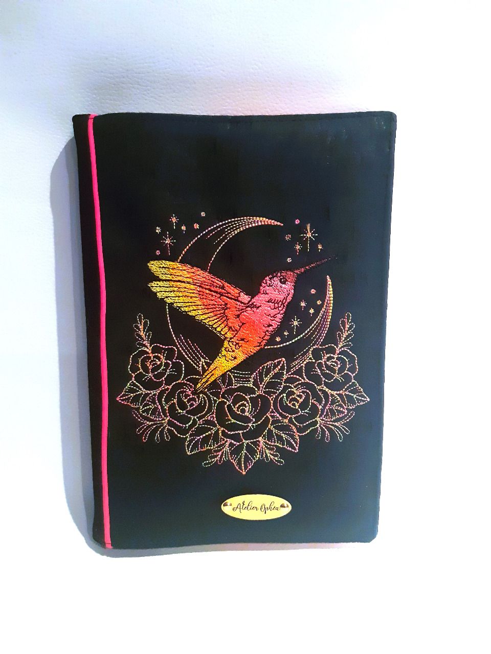 Protège carnet A5 - colibri jaune & rose